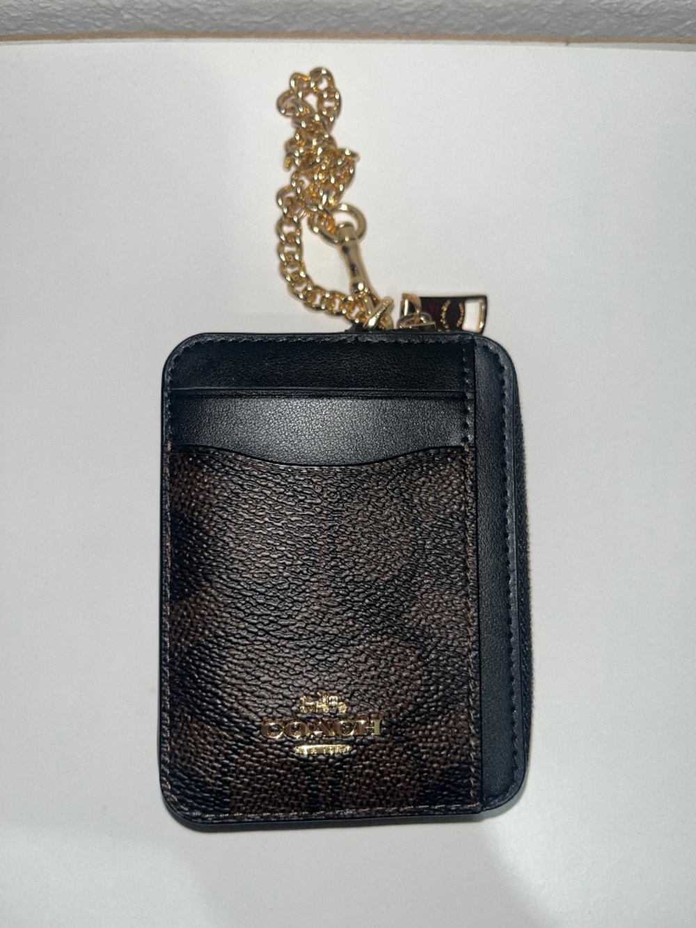Coach Zip Card Case In Signature Canvas